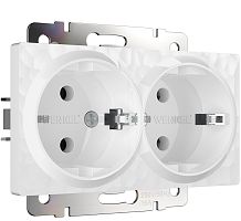 Розетка с заземлением без рамки Werkel Hammer 1-м. 2-мод. белый картинка